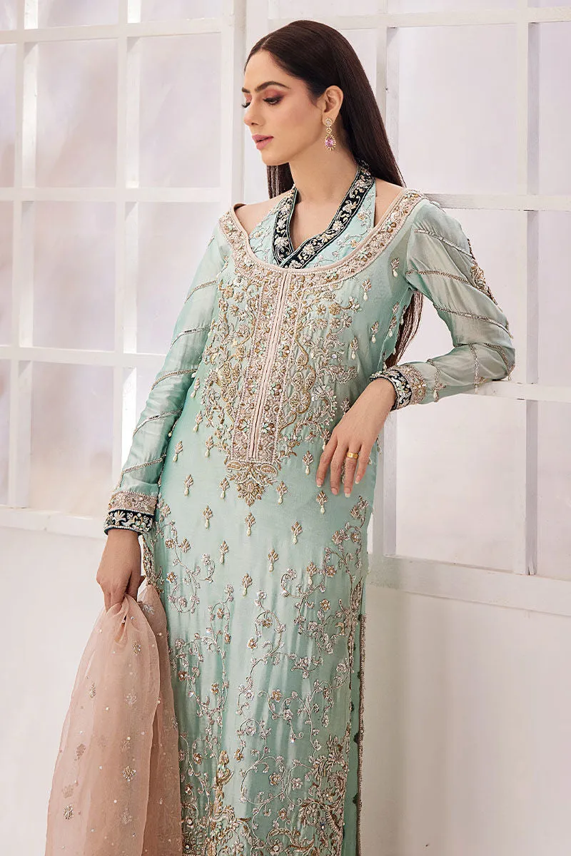Premium Ice Blue Kameez Trouser Pakistani Wedding Dress