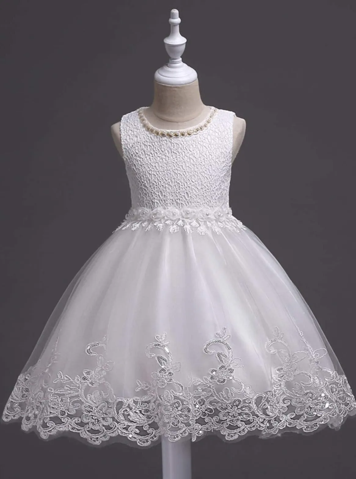 Pretty Plies Rose Pearl Embellished Communion Girl Dress