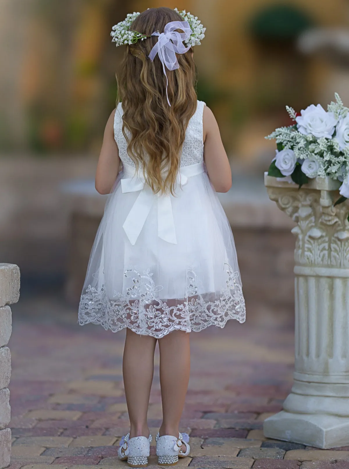 Pretty Plies Rose Pearl Embellished Communion Girl Dress
