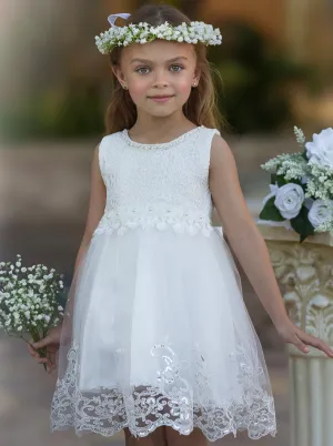 Pretty Plies Rose Pearl Embellished Communion Girl Dress