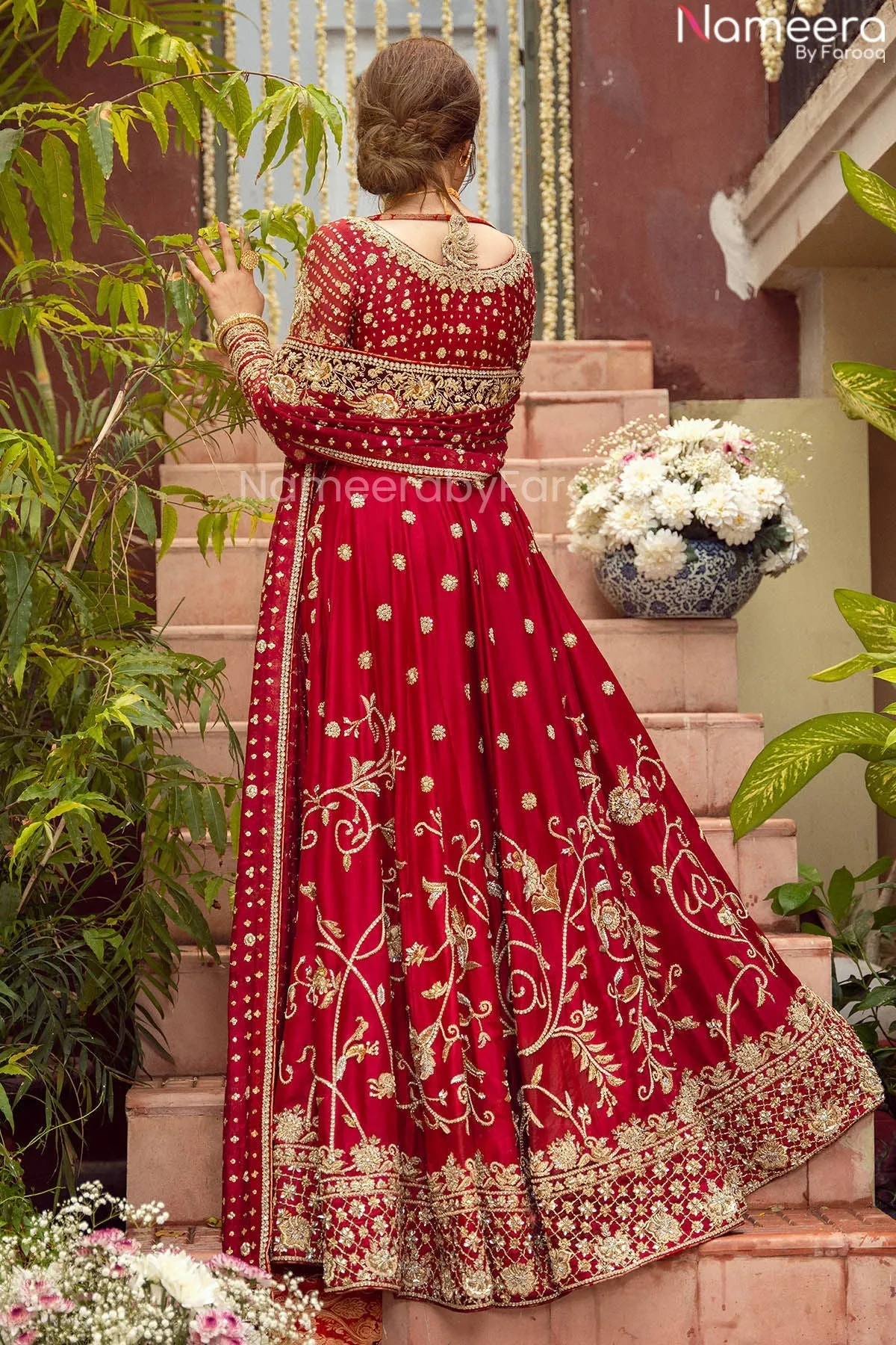 Pretty Red Bridal Dress Pakistani Designer Attire #BN788