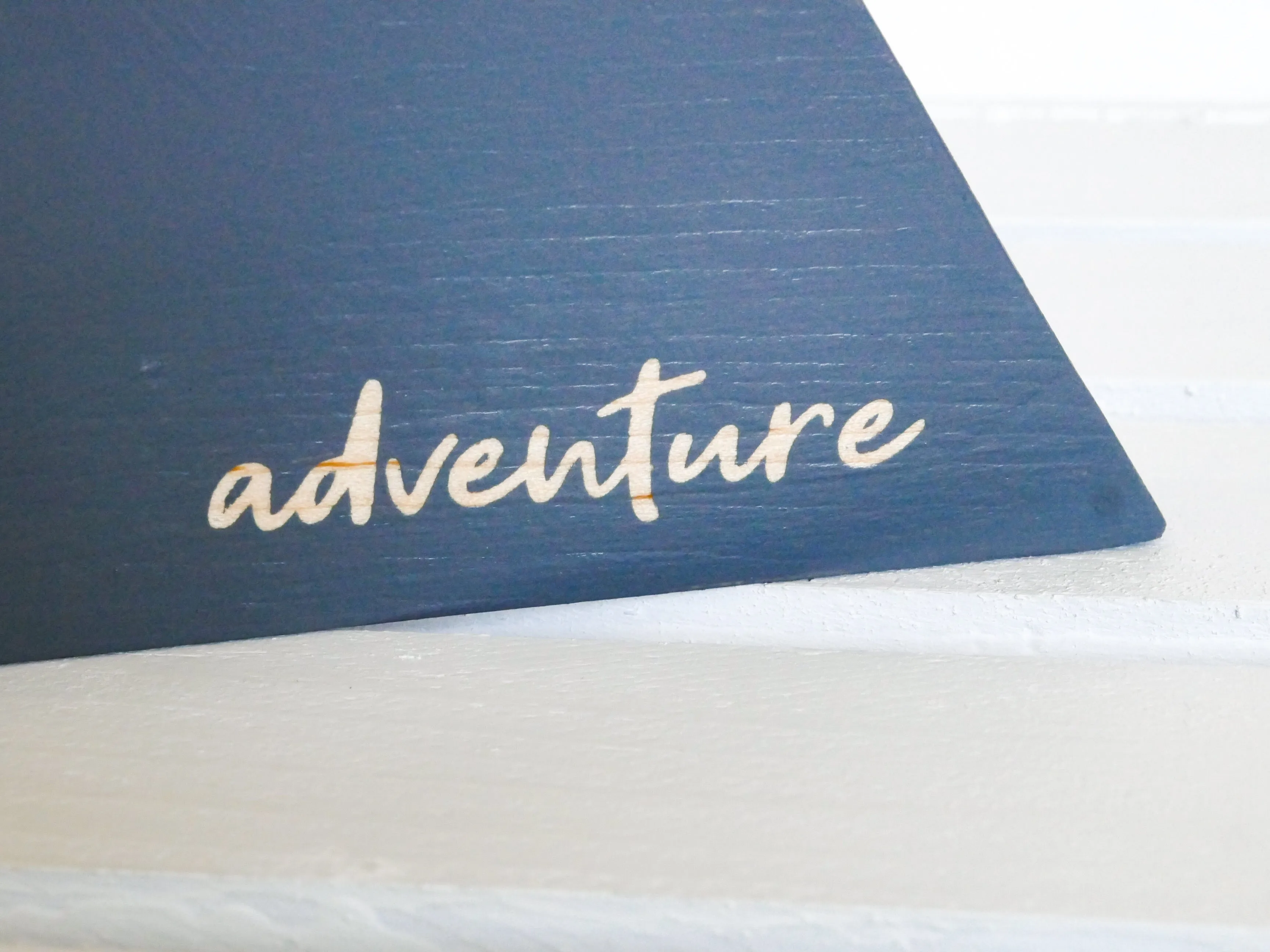 "Adventure" Wooden Mountain - Charcoal Gray
