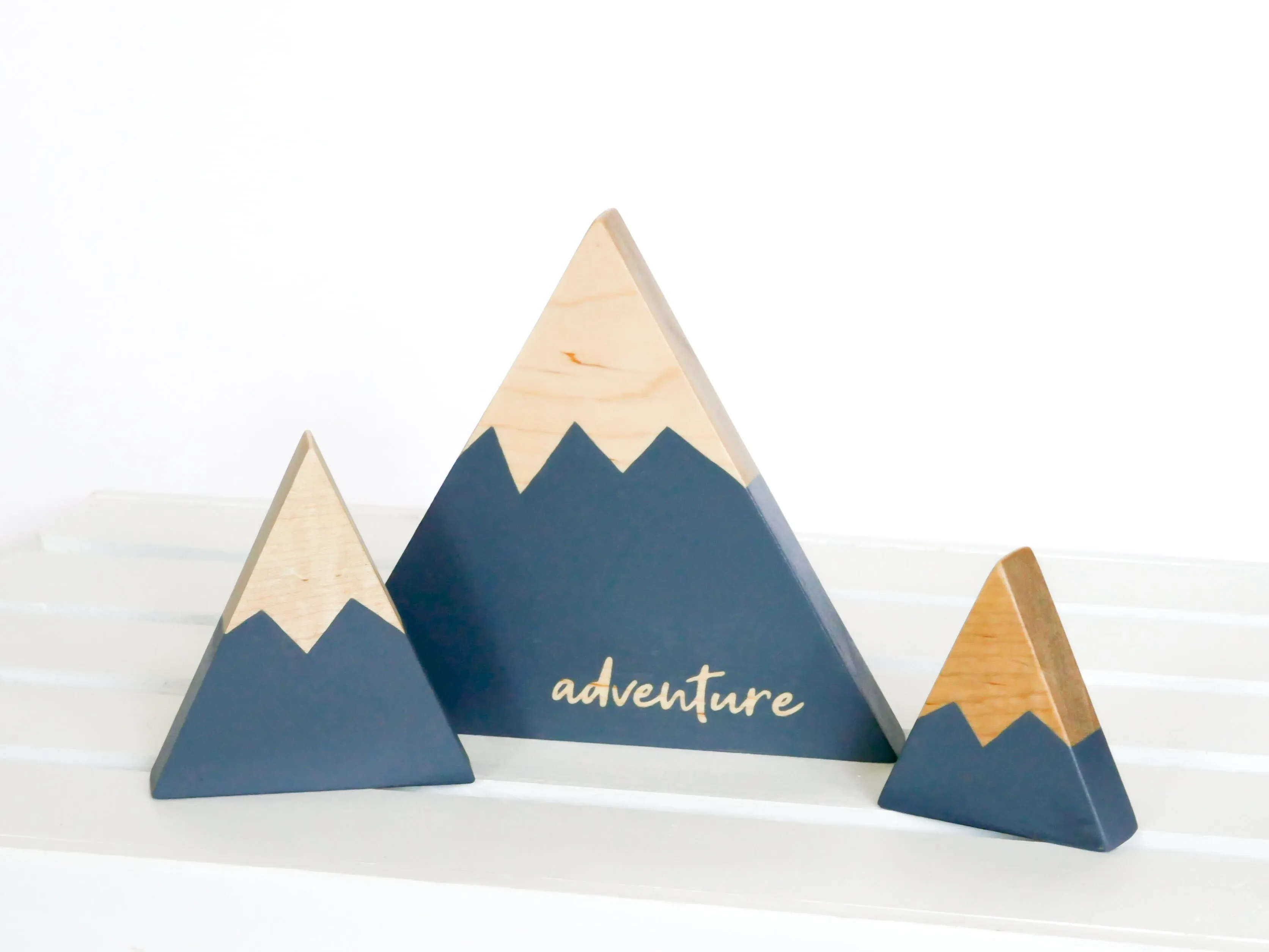 "Adventure" Wooden Mountain - Charcoal Gray