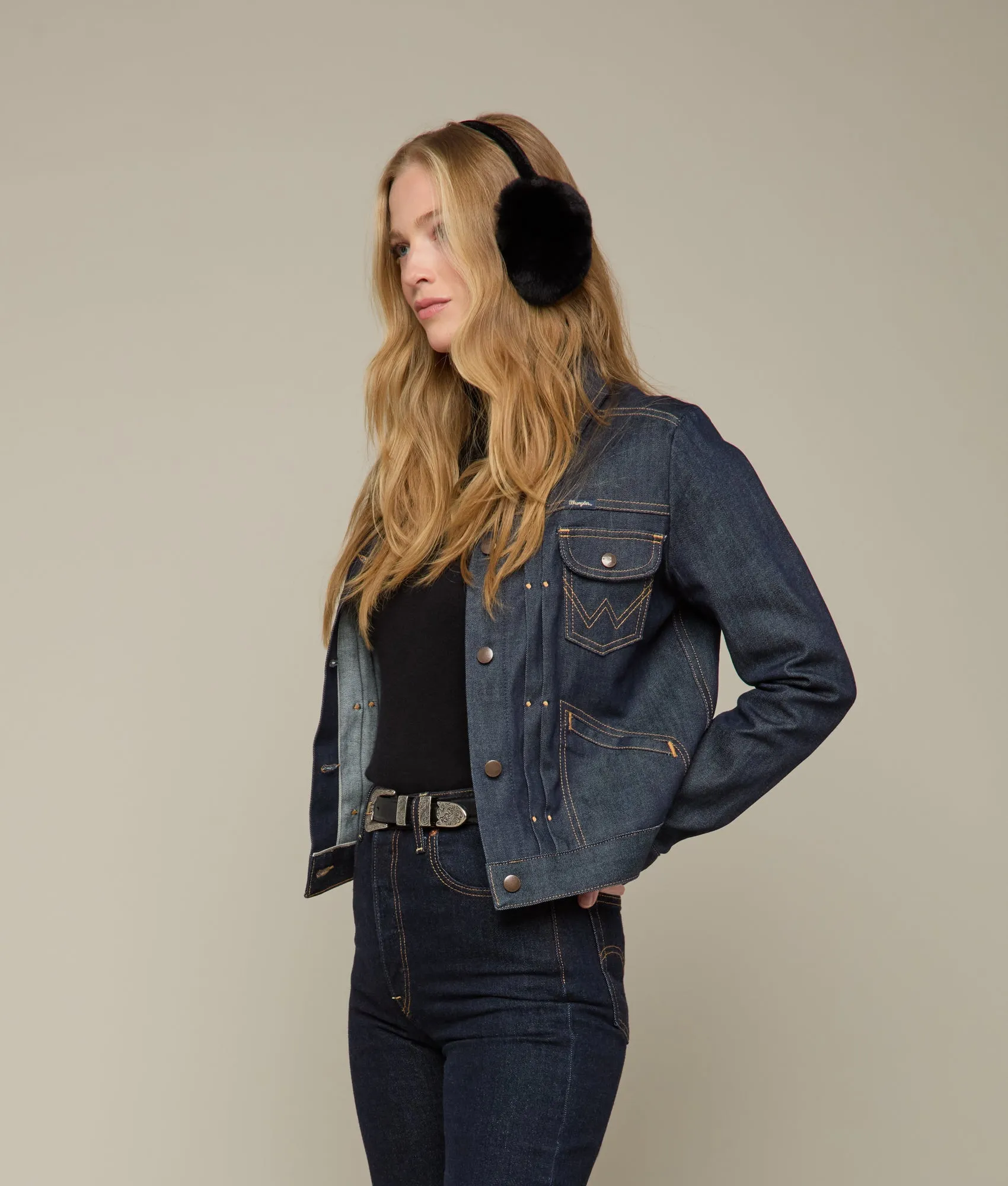 Rabbit Fur Earmuffs :: Black