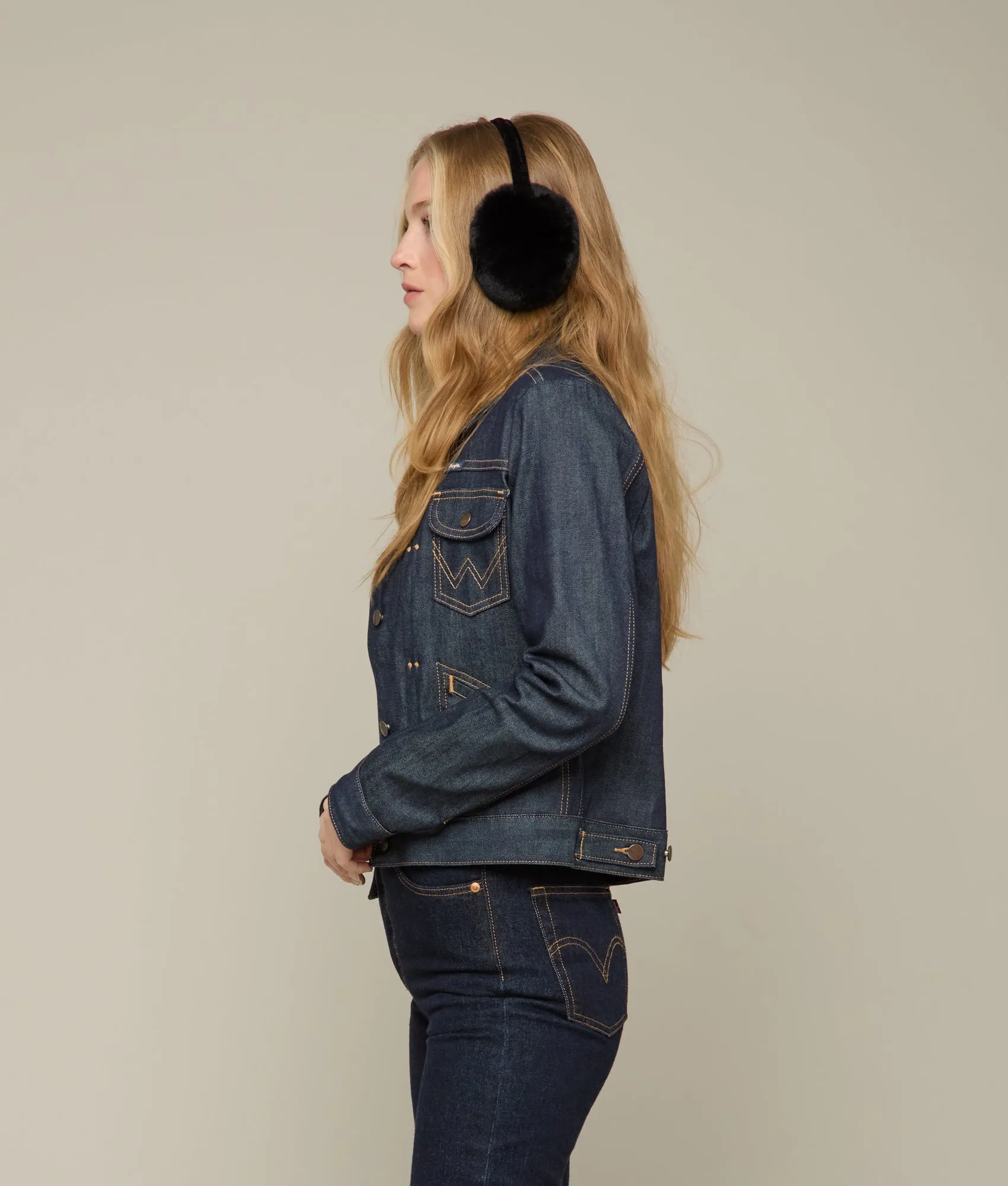 Rabbit Fur Earmuffs :: Black