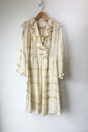 Raquel Allegra Cream Tiedye Grid Dress