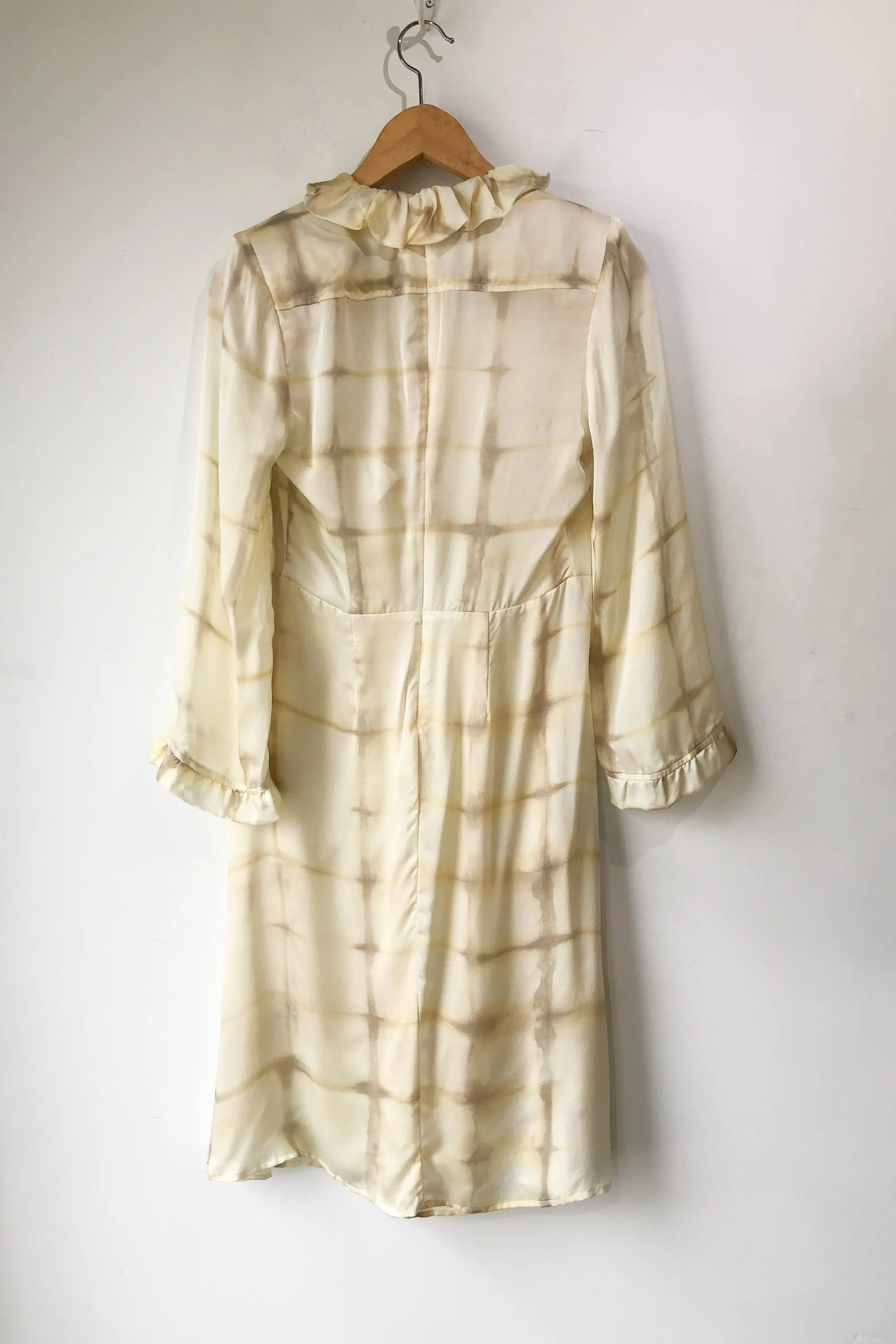 Raquel Allegra Cream Tiedye Grid Dress