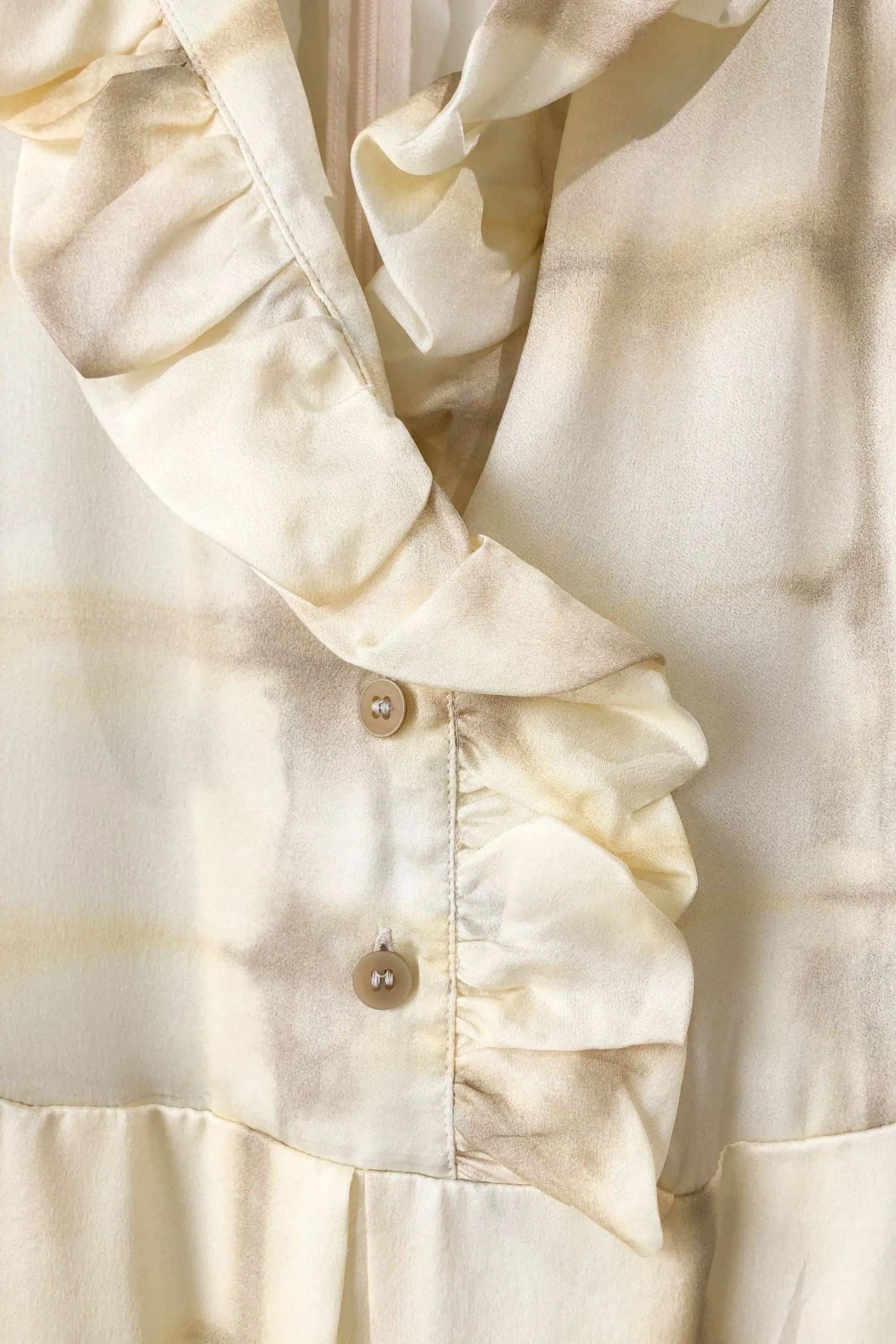 Raquel Allegra Cream Tiedye Grid Dress