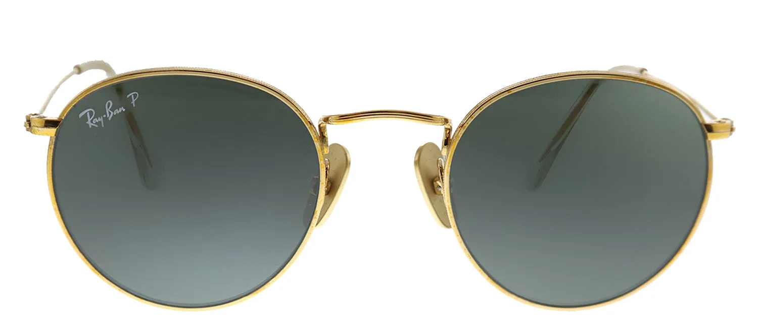 Ray-Ban FRANK RB 8247 921658 Round Metal Gold Sunglasses with Green Polarized Lens