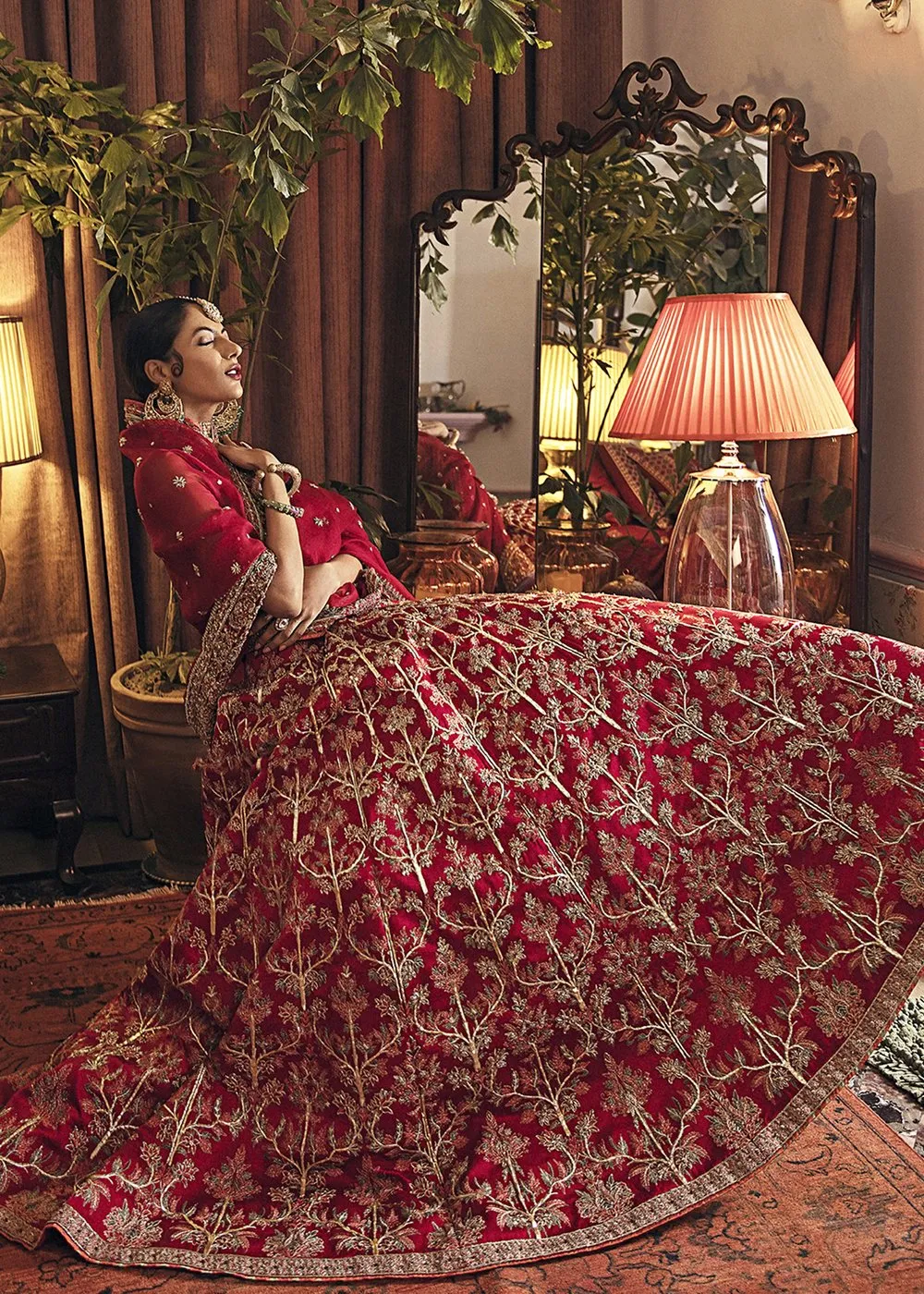Red Velvet Choli with Heavy Lehnga #Y6206