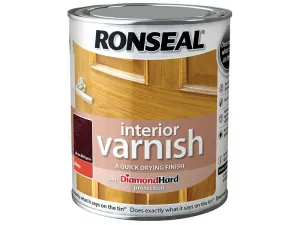 Ronseal Interior Varnish Quick Dry Gloss Deep Mahogany 750Ml