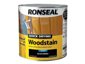 Ronseal Quick Drying Woodstain Satin Ebony 2.5 Litre