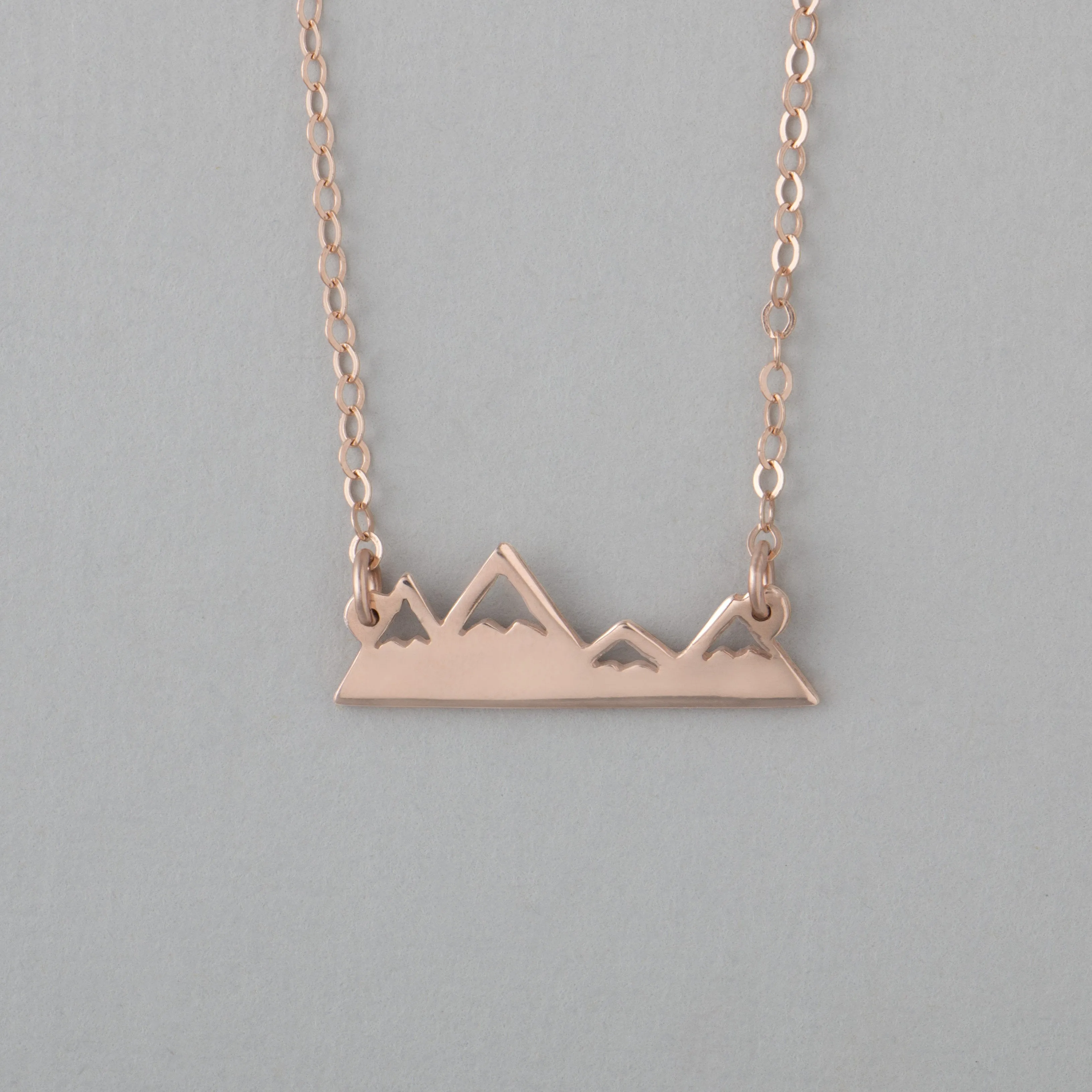 Rose Gold Mountain Range Necklace