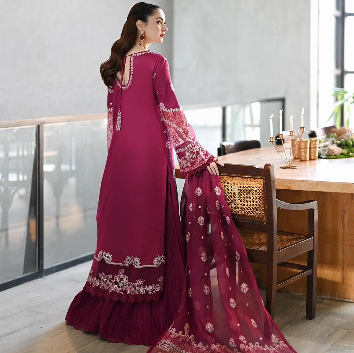 Royal Embroidered Kameez Trouser Pakistani Eid Dress