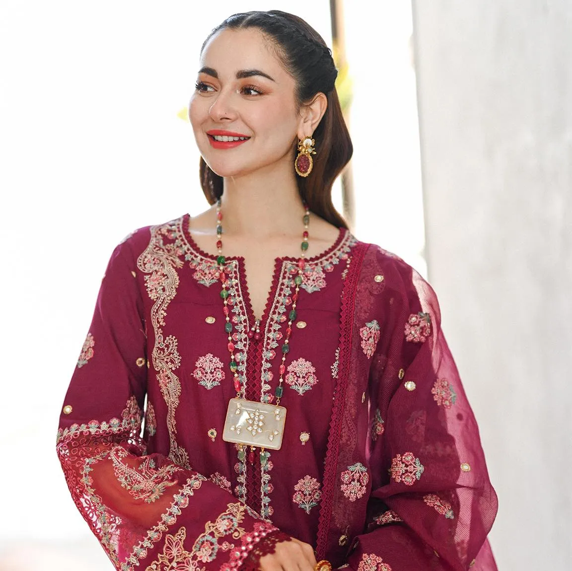 Royal Embroidered Kameez Trouser Pakistani Eid Dress