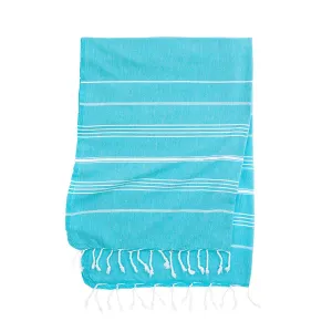 Salt Water Sun Turkish Towel by Riviera Towel Company | Turquoise Breeze