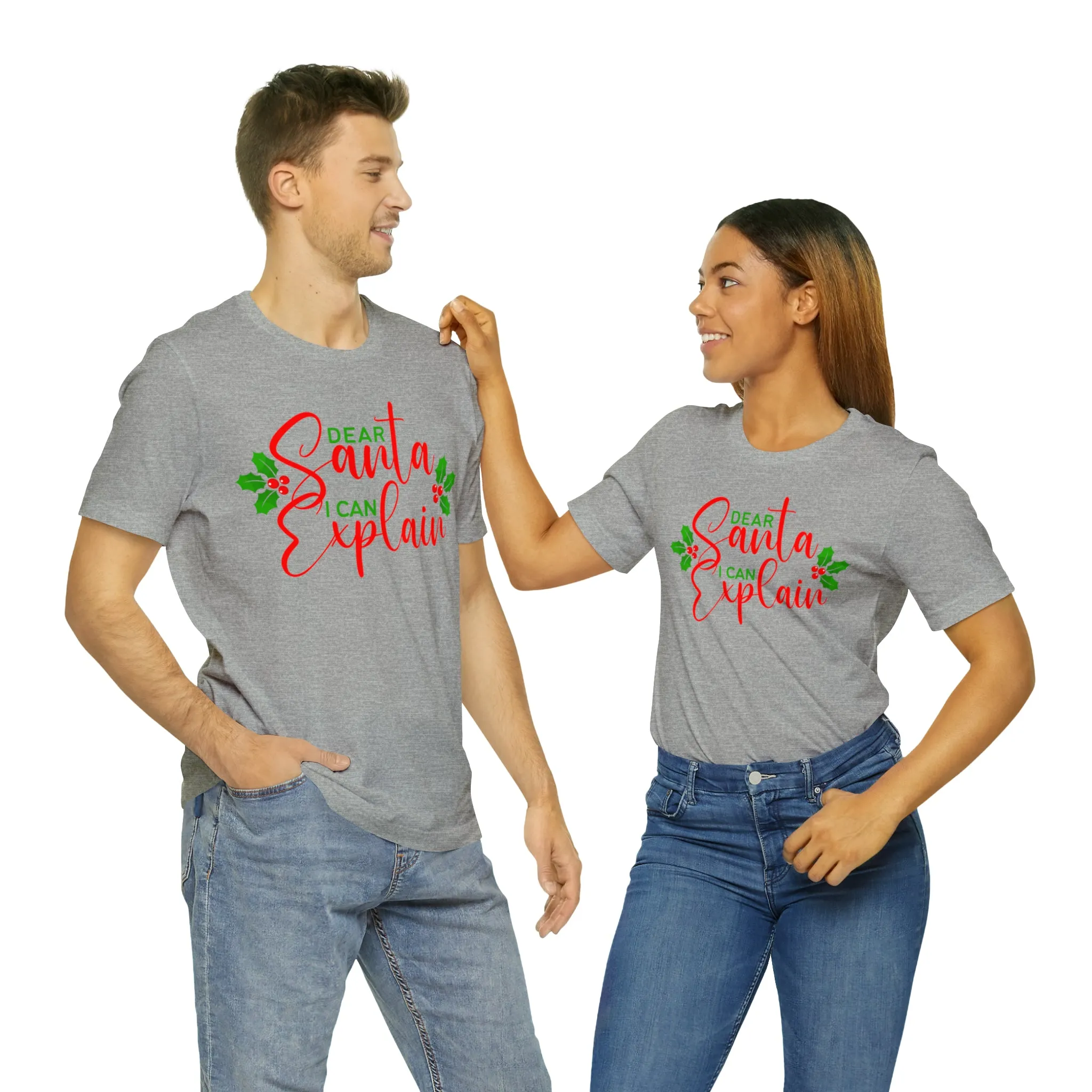 Santa I Can Explain T-Shirt | Festive XMas Tee |  Bella Canvas 3001 Unisex | Happy Holidays Short Sleeve T-shirt