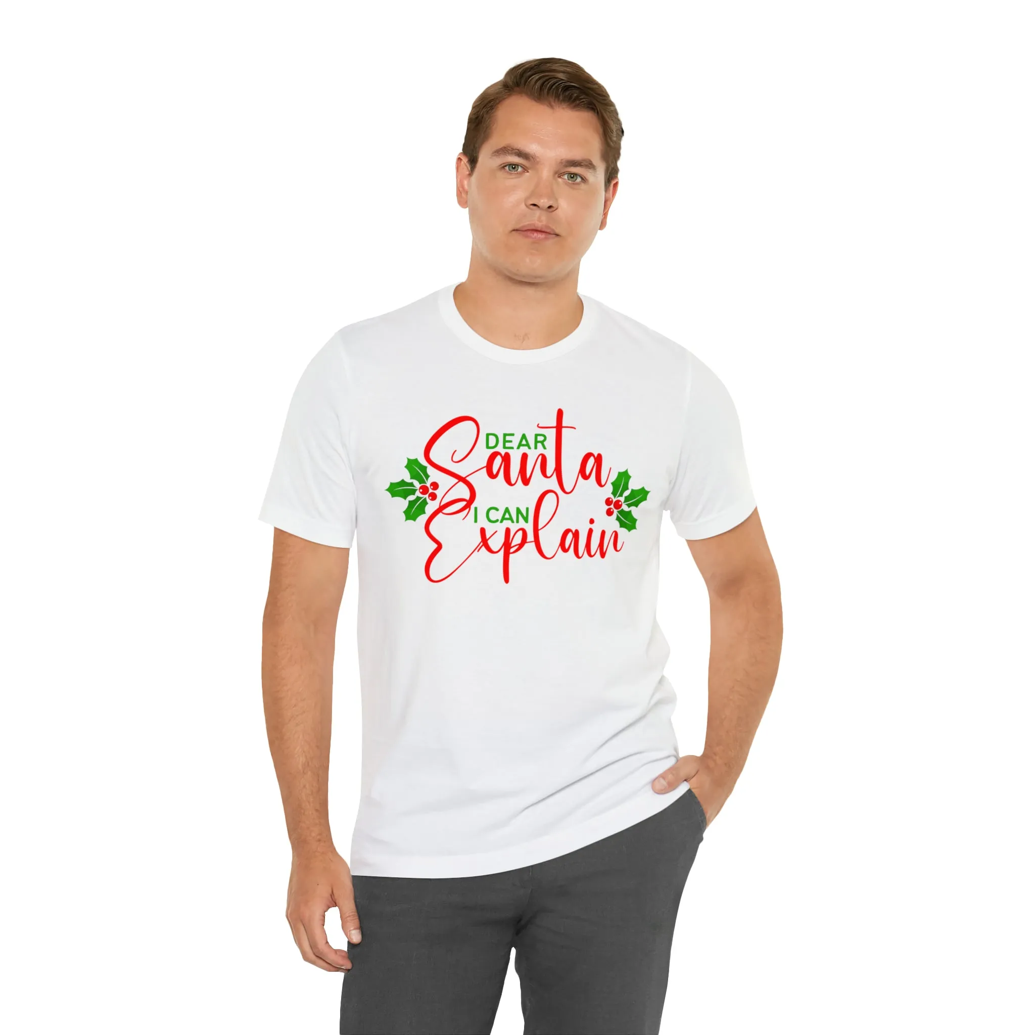 Santa I Can Explain T-Shirt | Festive XMas Tee |  Bella Canvas 3001 Unisex | Happy Holidays Short Sleeve T-shirt