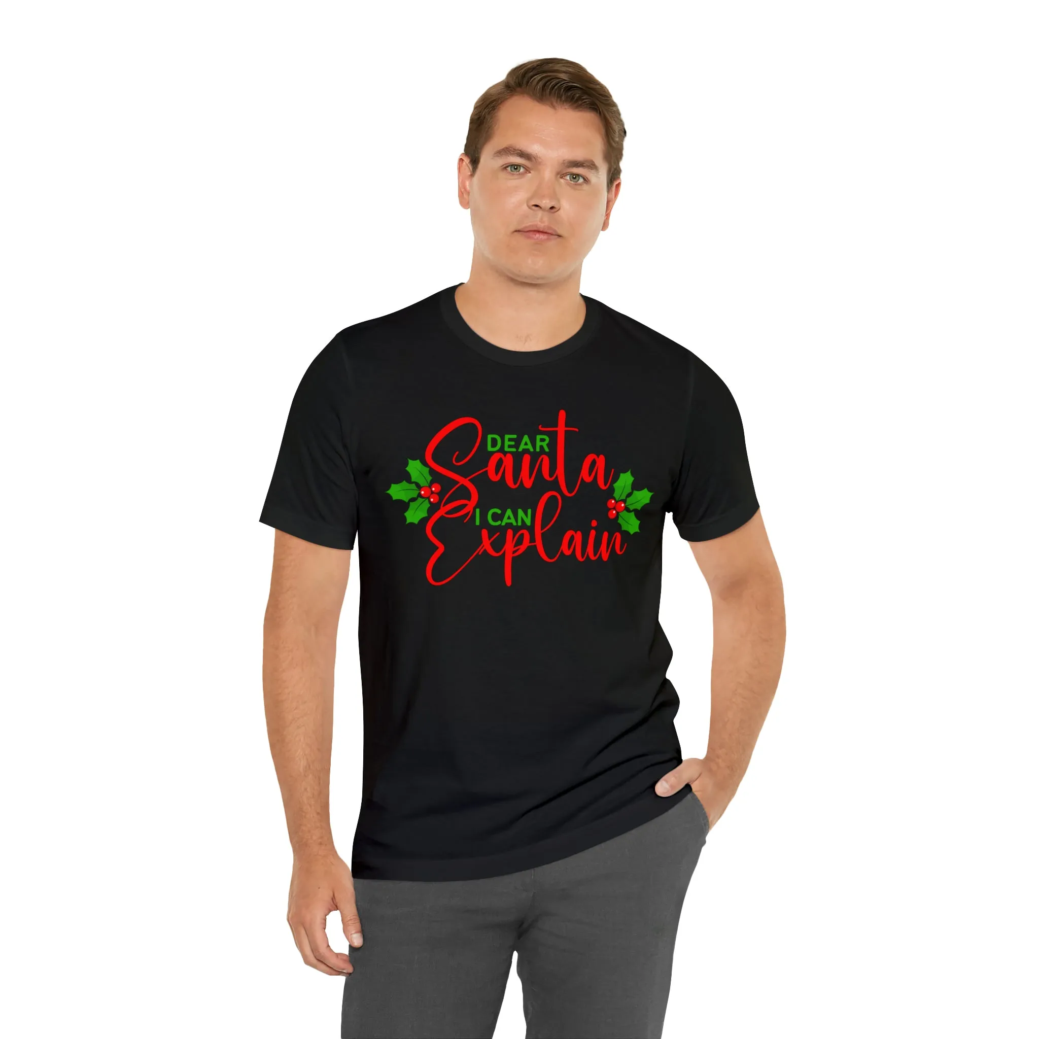 Santa I Can Explain T-Shirt | Festive XMas Tee |  Bella Canvas 3001 Unisex | Happy Holidays Short Sleeve T-shirt