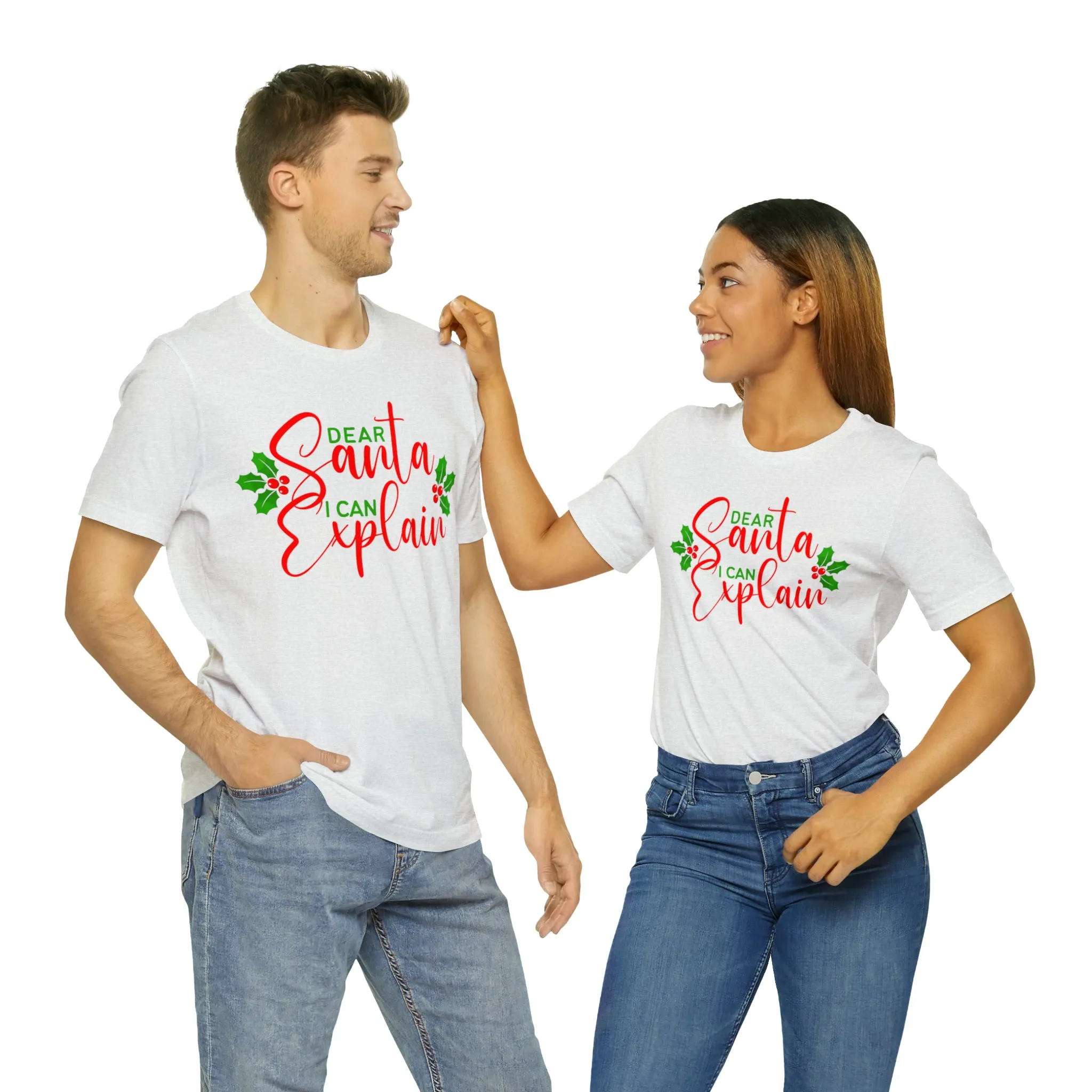 Santa I Can Explain T-Shirt | Festive XMas Tee |  Bella Canvas 3001 Unisex | Happy Holidays Short Sleeve T-shirt