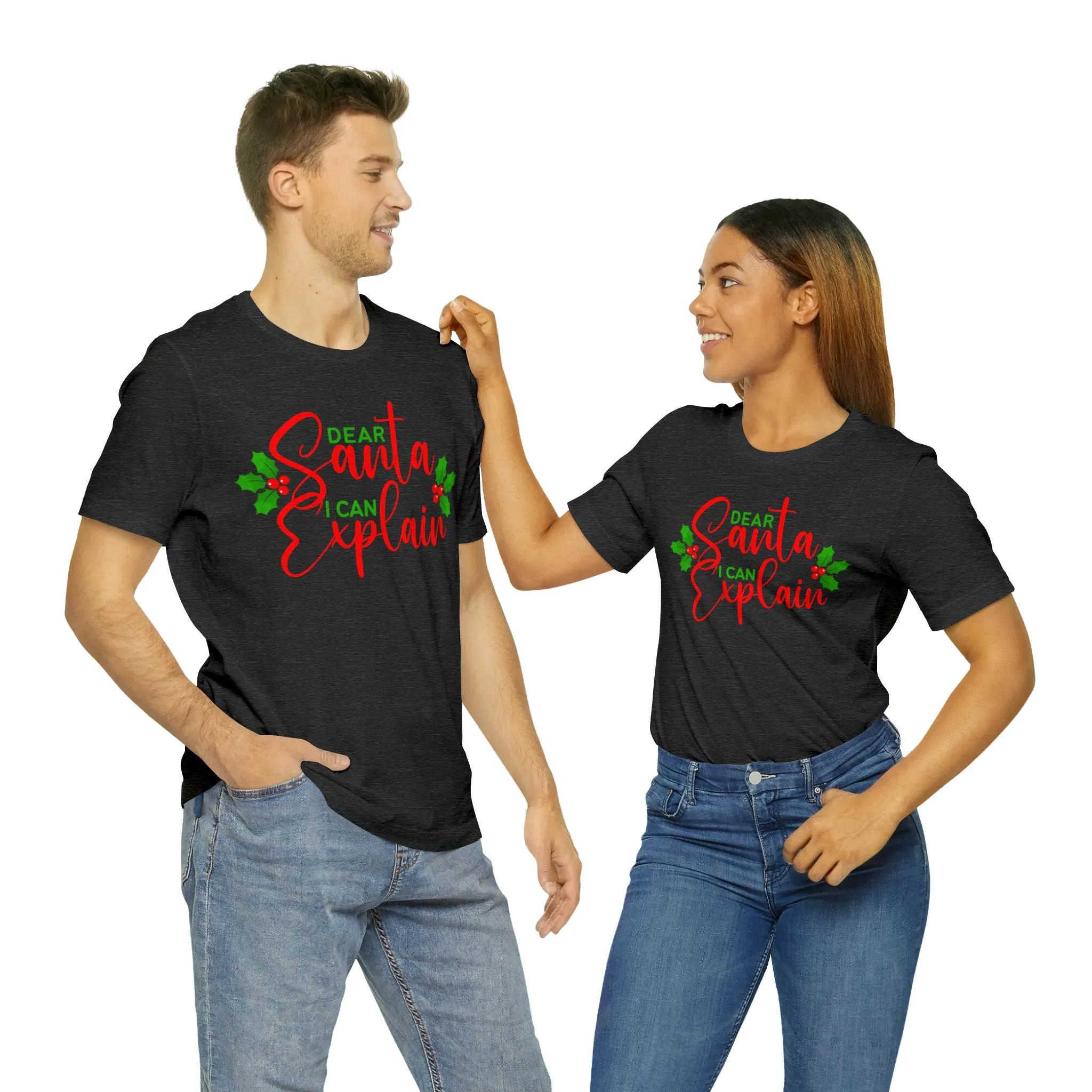 Santa I Can Explain T-Shirt | Festive XMas Tee |  Bella Canvas 3001 Unisex | Happy Holidays Short Sleeve T-shirt