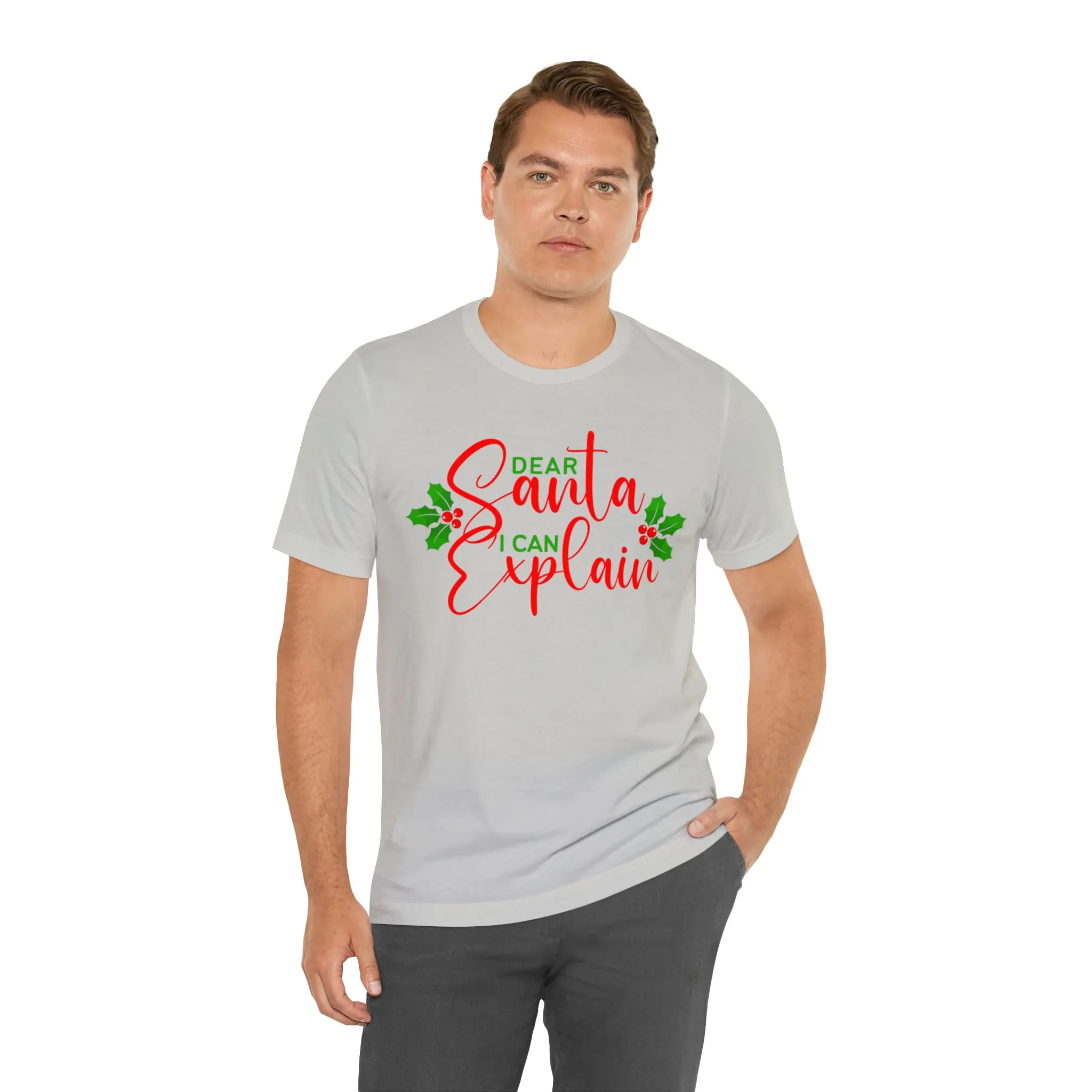 Santa I Can Explain T-Shirt | Festive XMas Tee |  Bella Canvas 3001 Unisex | Happy Holidays Short Sleeve T-shirt