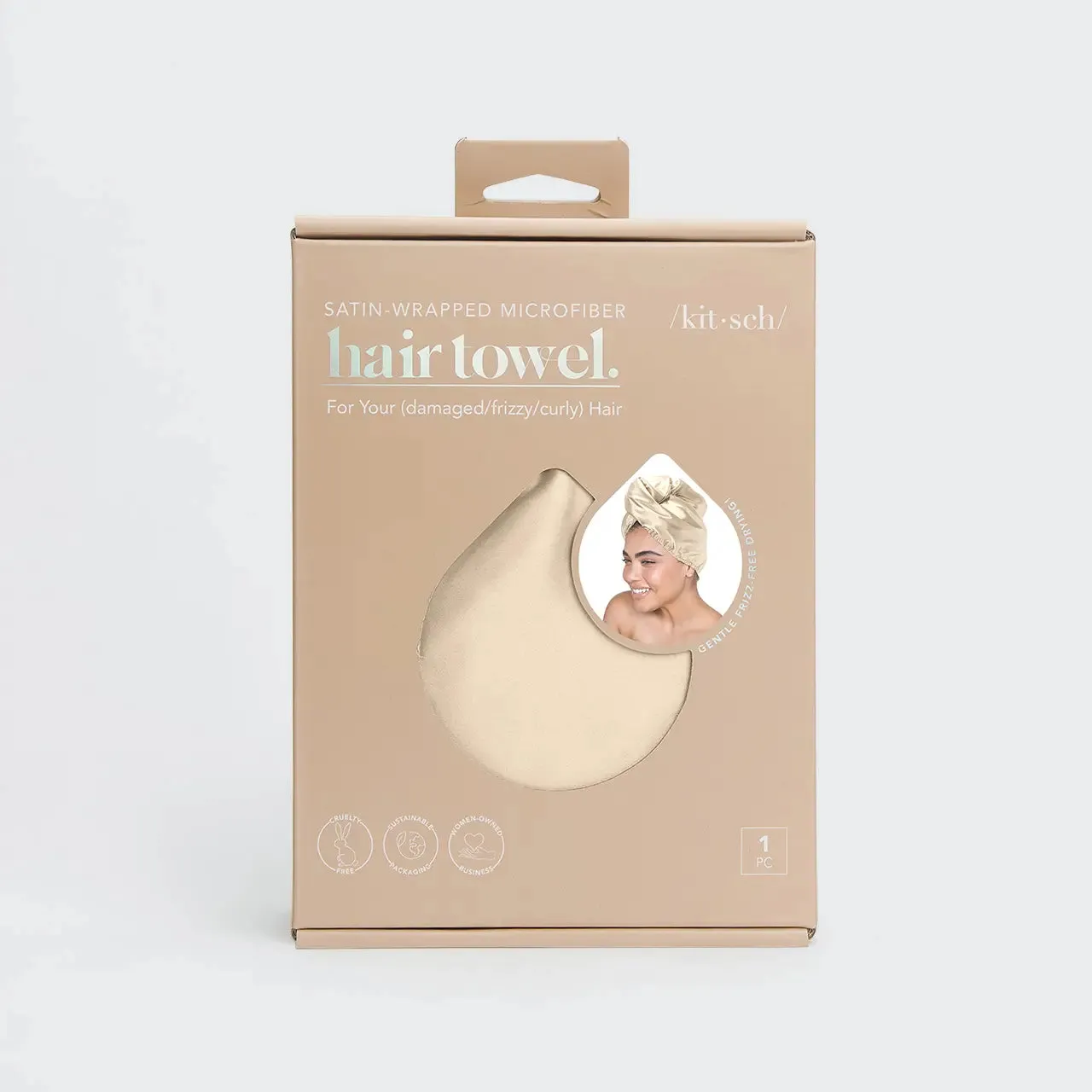 Satin Hair Towel - Champagne