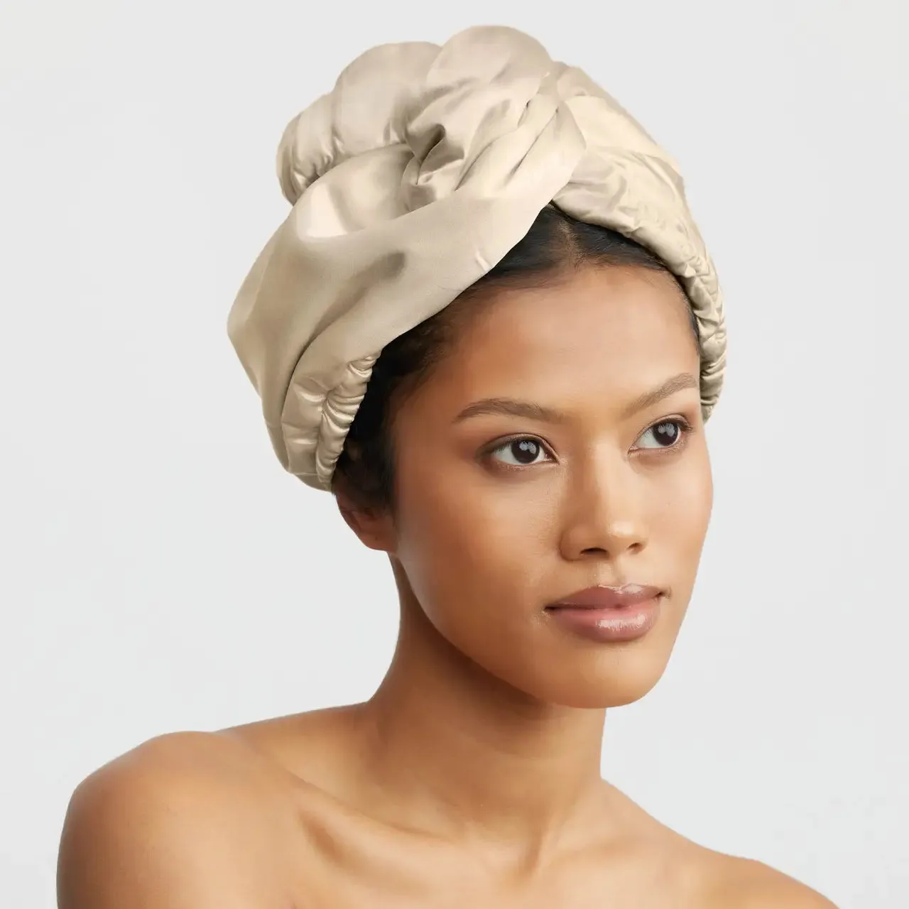 Satin Hair Towel - Champagne