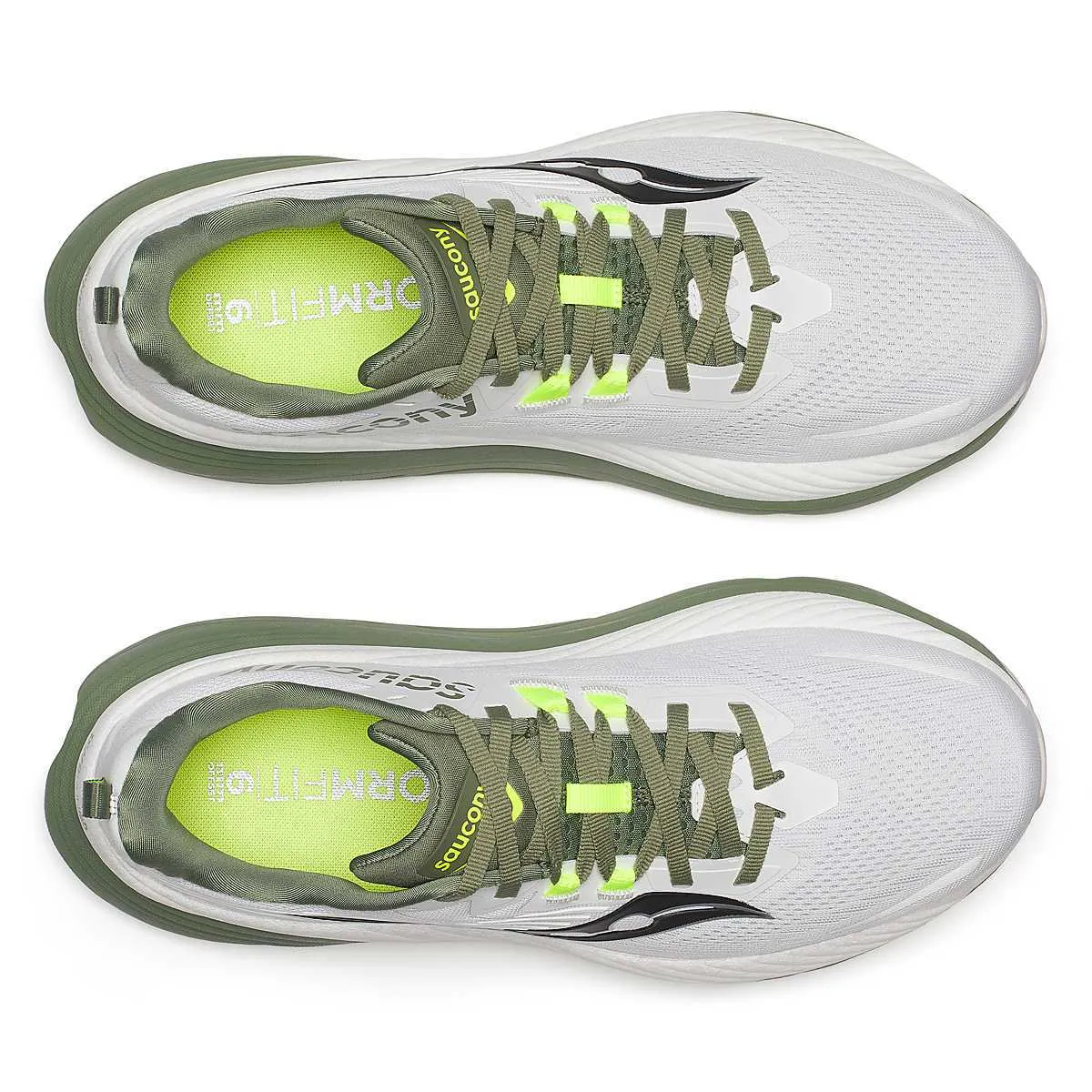 Saucony Hurricane 24 (Mens) - White/Olivine