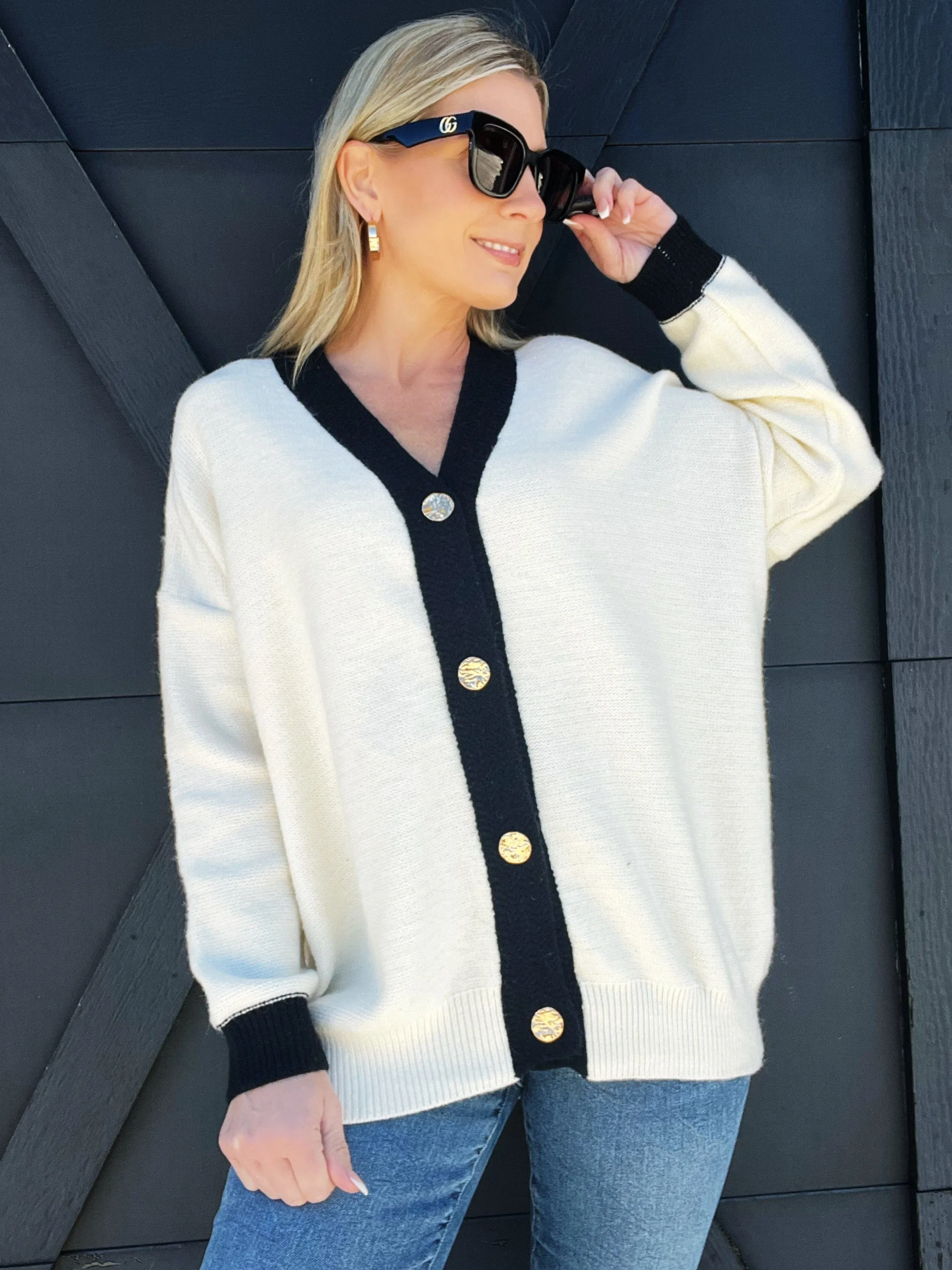 School Girl Cardigan-Cream