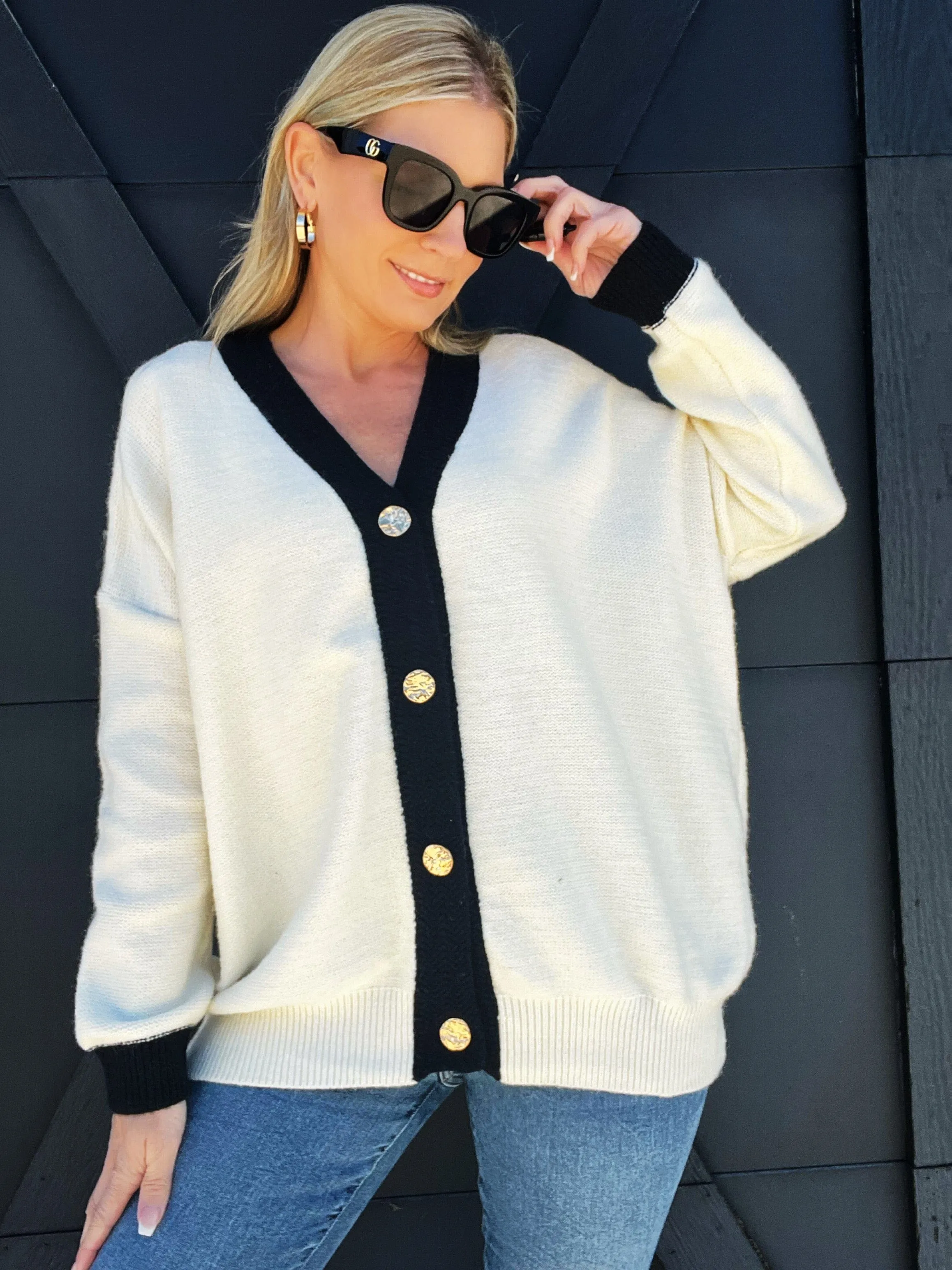 School Girl Cardigan-Cream