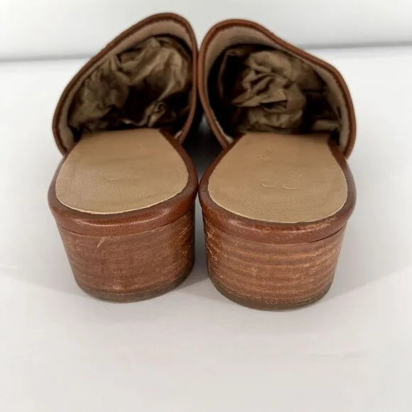 Seychelles Originality Mules Size 8.5 Woven Leather Brown Slip On Anthropologie