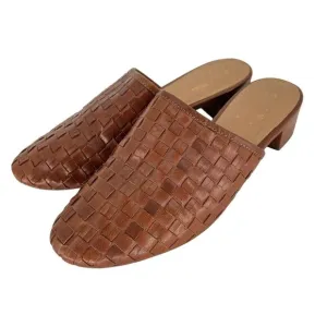 Seychelles Originality Mules Size 8.5 Woven Leather Brown Slip On Anthropologie