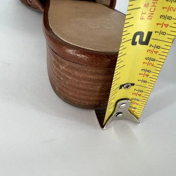 Seychelles Originality Mules Size 8.5 Woven Leather Brown Slip On Anthropologie