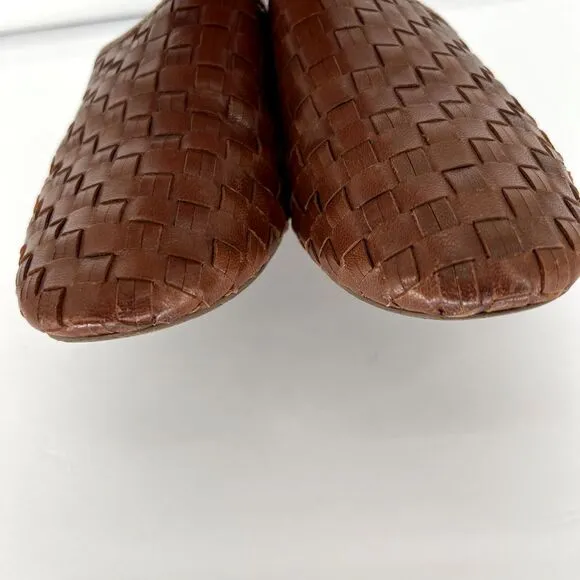 Seychelles Originality Mules Size 8.5 Woven Leather Brown Slip On Anthropologie