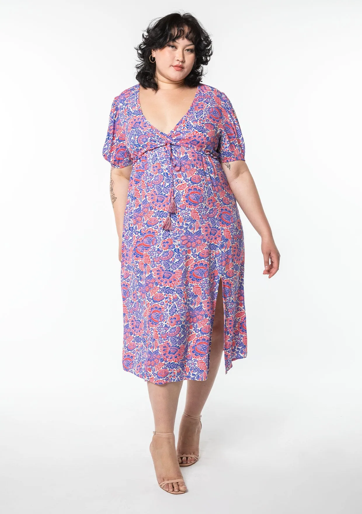 Sidra Puff Sleeve Midi Dress