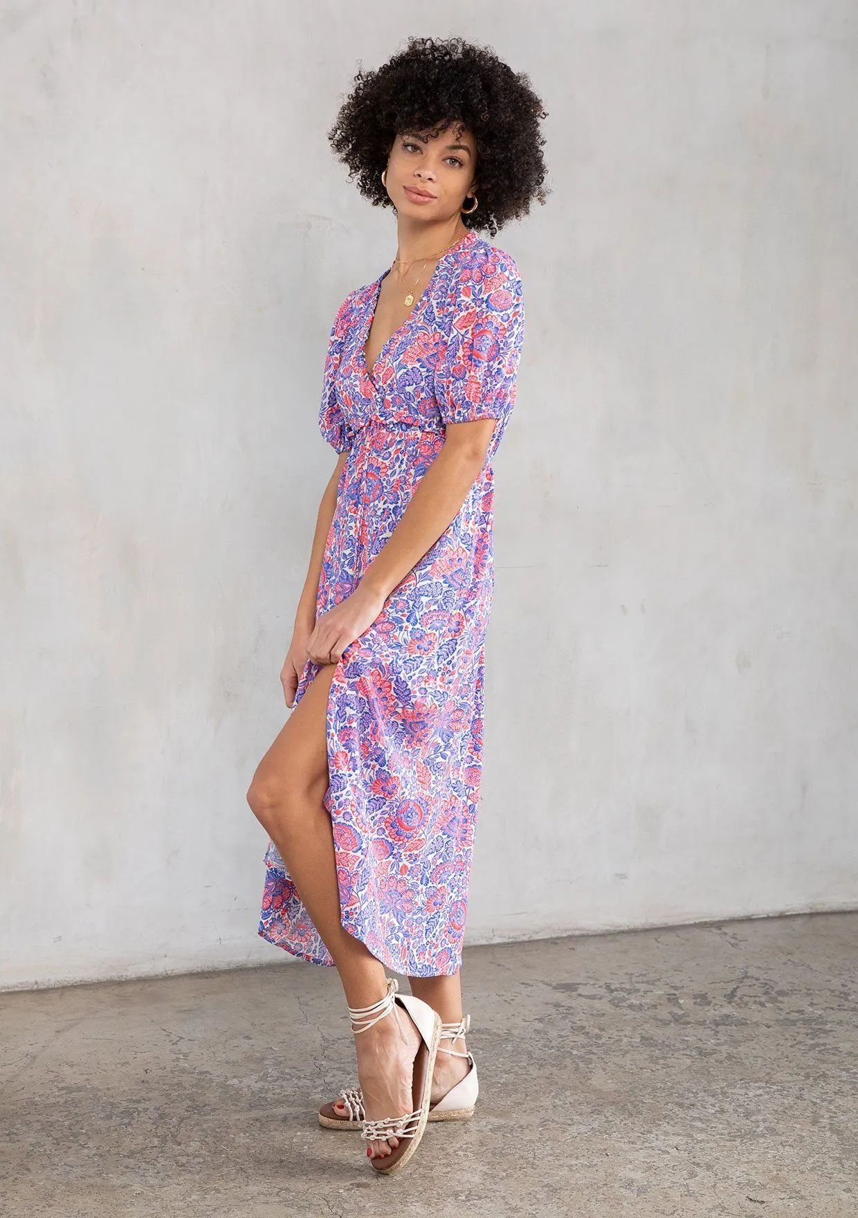 Sidra Puff Sleeve Midi Dress