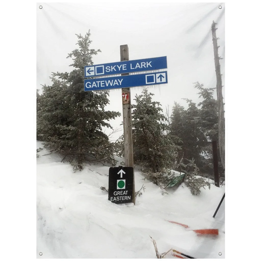 Ski Trail Sign - Wall Tapestry