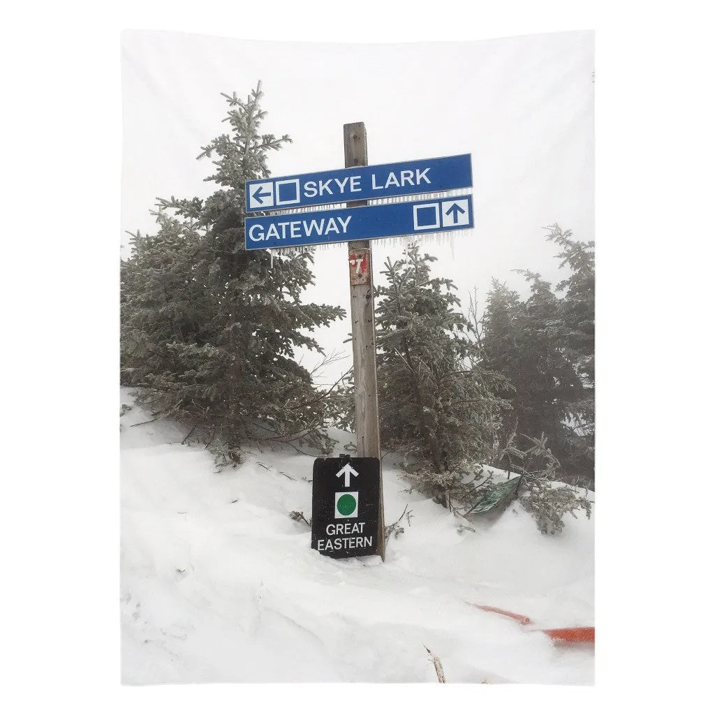 Ski Trail Sign - Wall Tapestry