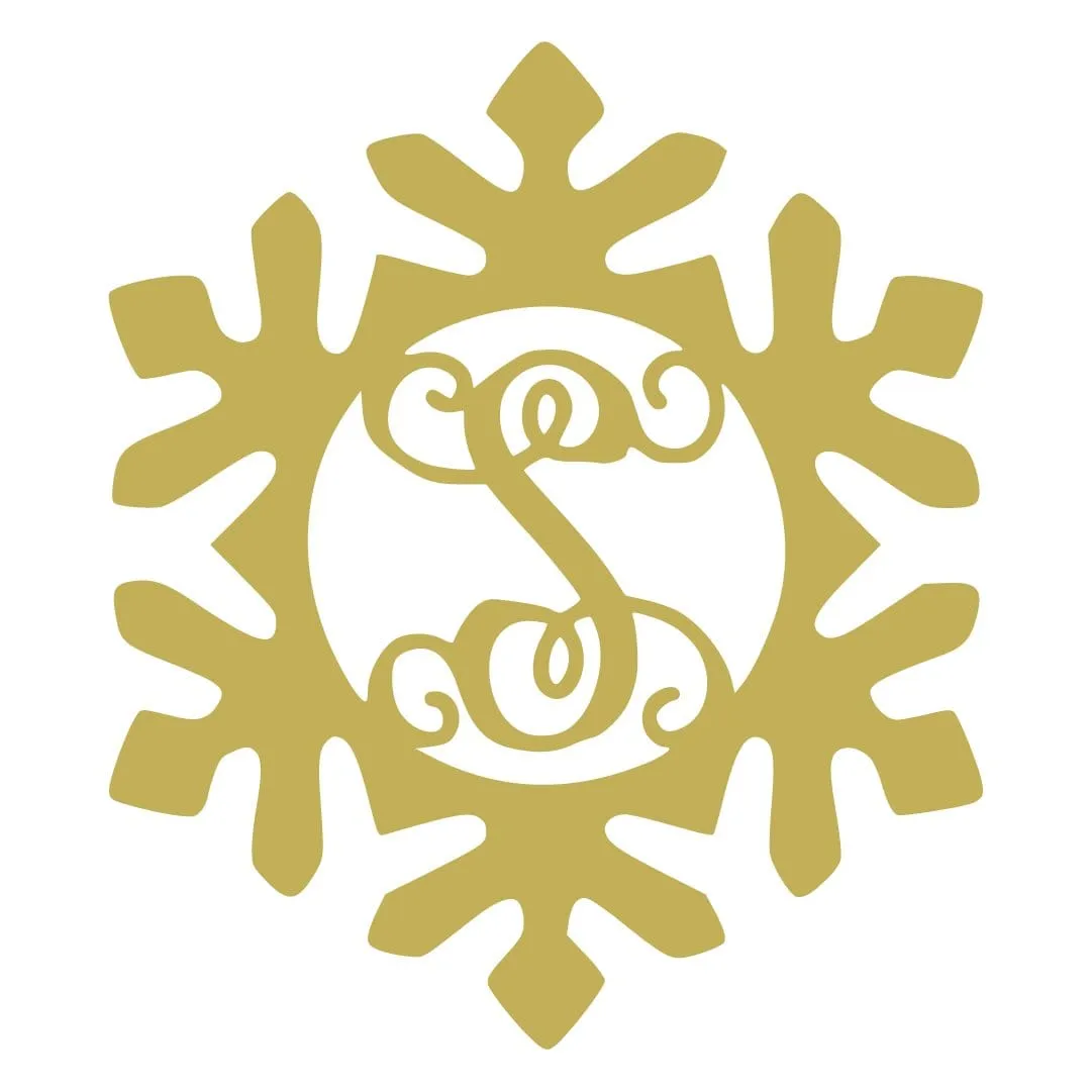 Snow Flake Swirl Monogram