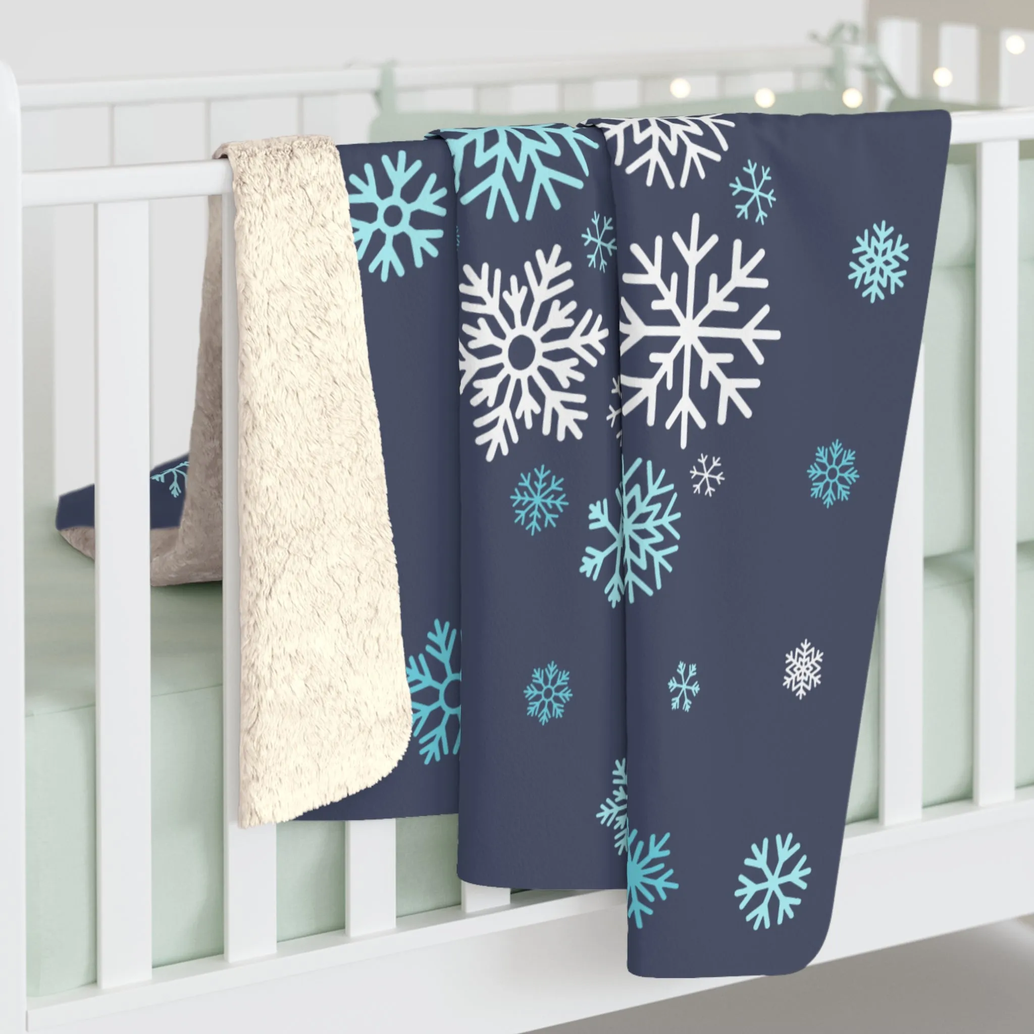Snowflake Heart Sherpa Fleece Blanket