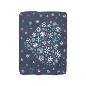 Snowflake Heart Sherpa Fleece Blanket