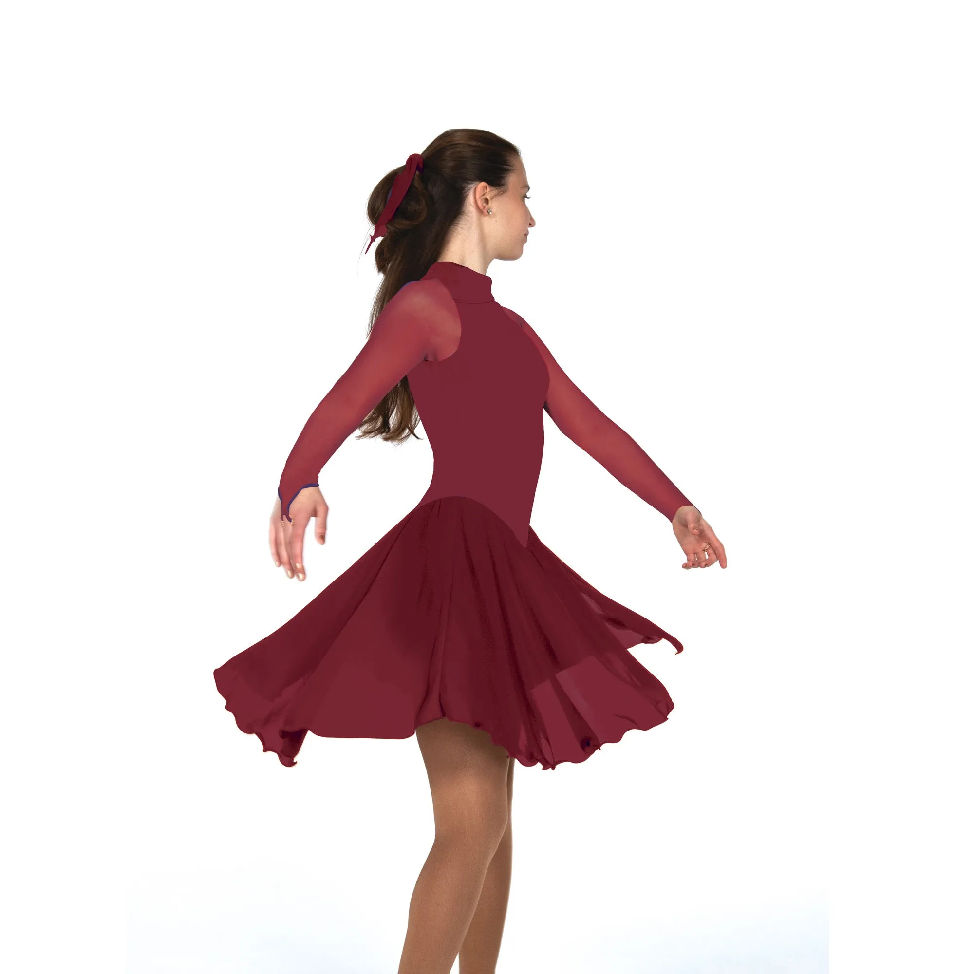 Solitaire Skatewear D22017 High Neck Dance Dress: Plain OR With Crystals