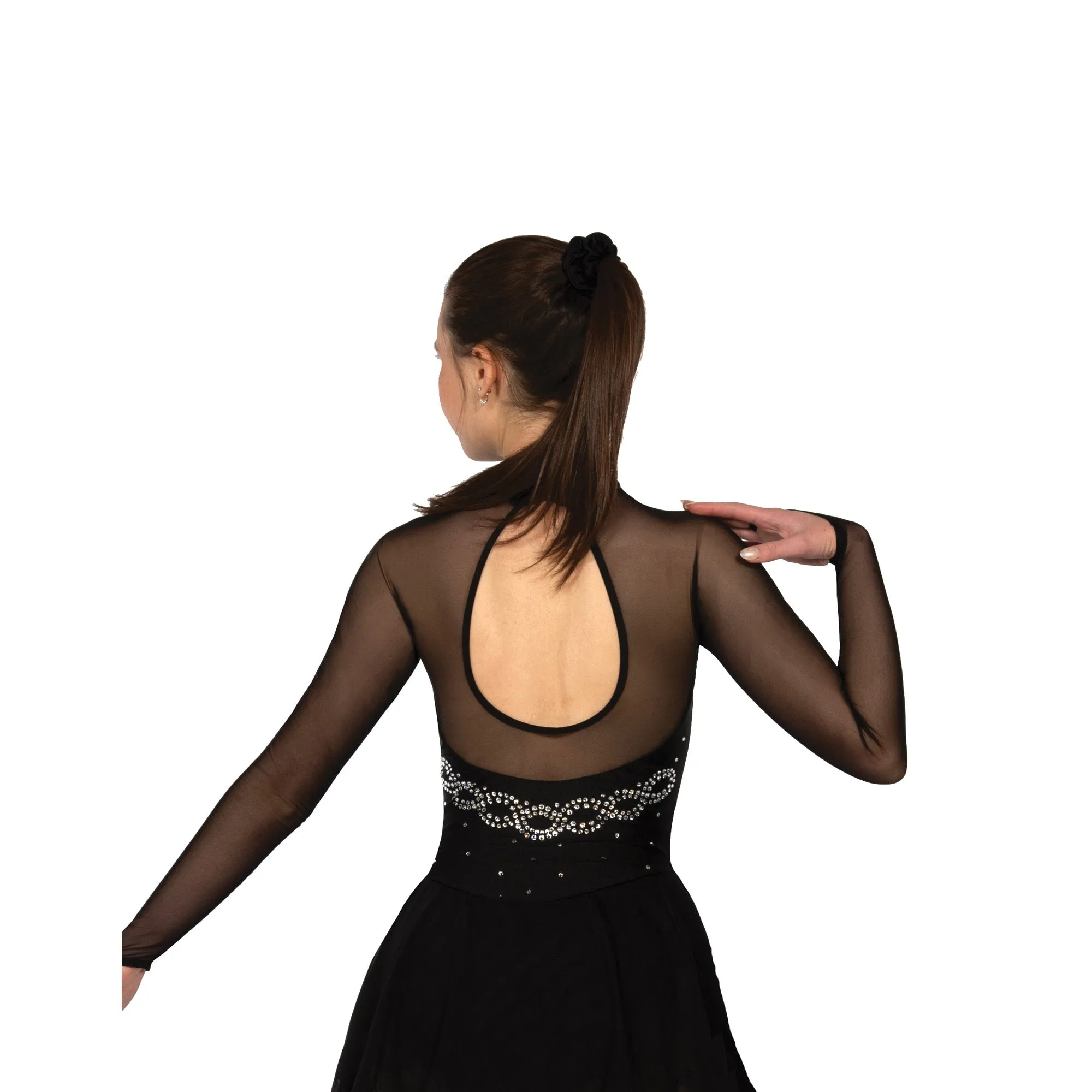 Solitaire Skatewear D22017 High Neck Dance Dress: Plain OR With Crystals