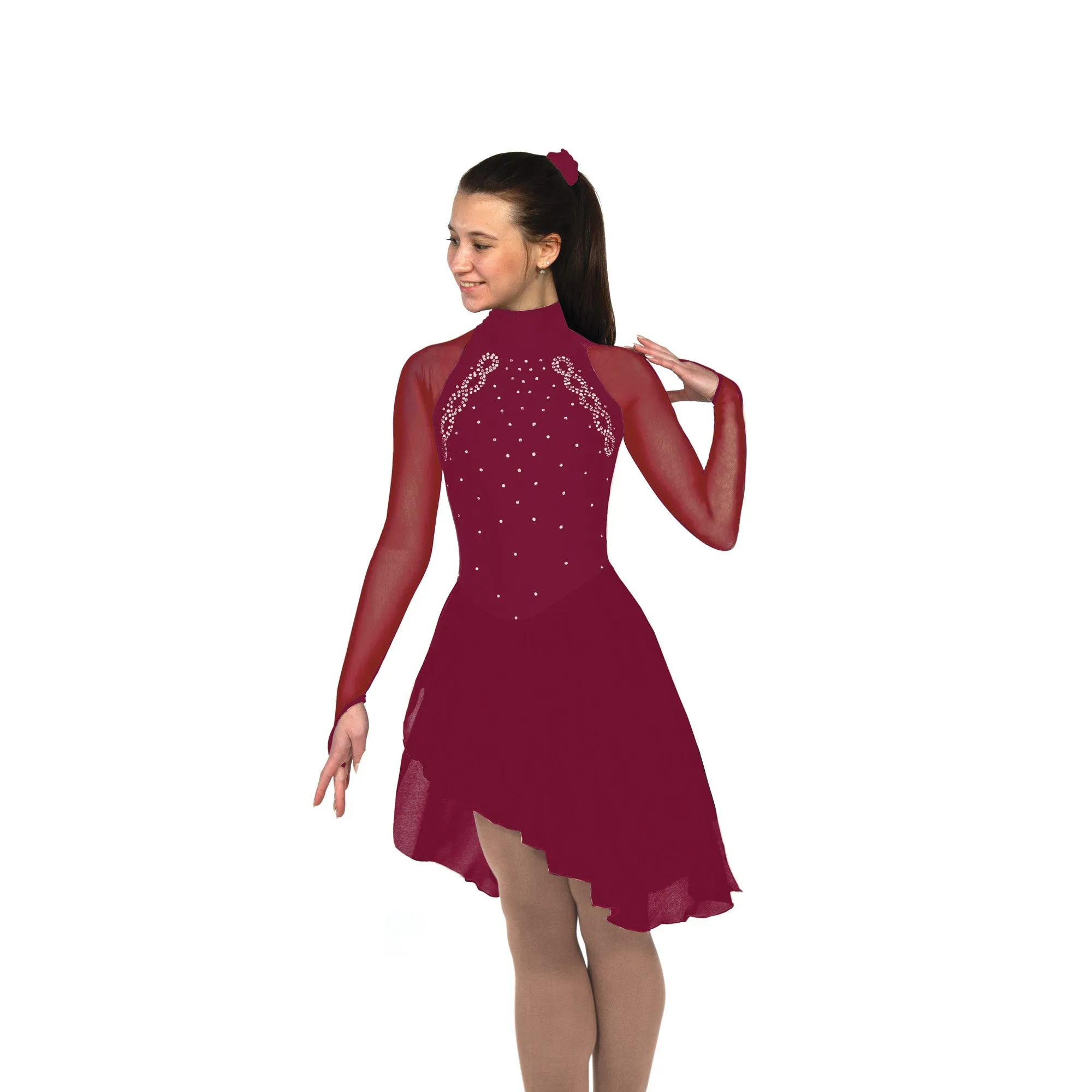 Solitaire Skatewear D22017 High Neck Dance Dress: Plain OR With Crystals