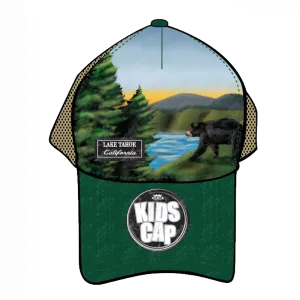 Souvenir Ball Cap Kids Airbrush Mountain Bear Mesh, Lake Tahoe