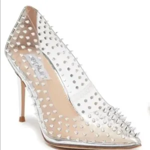 Steve Madden BNWOT &quot;Luiza&quot; Clear studded pointed toe heel