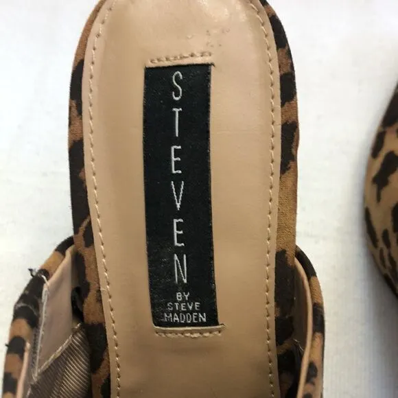 Steven by Steve Madden neva leopard mules slip on women’s size 8