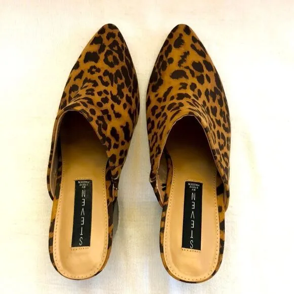 Steven by Steve Madden neva leopard mules slip on women’s size 8