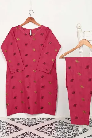 STP-144B-Fuchsia - 2PC COTTON EMBROIDERED STITCHED